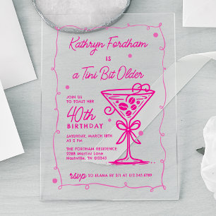 A Tiny Bit Older Espresso Martini 40th Birthday Acrylic Invitations