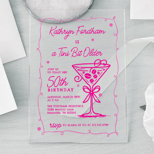 A Tiny Bit Older Espresso Martini 50th Birthday Acrylic Invitations