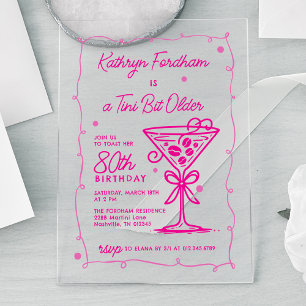 A Tiny Bit Older Espresso Martini 80th Birthday Acrylic Invitations