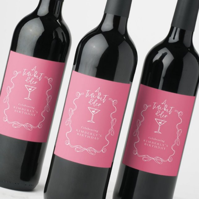 A Tiny Bit Older Martini Birthday Party Wine Label (Creator Uploaded)