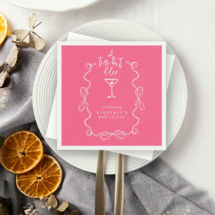 A Tiny Bit Older Pink Hand Drawn Birthday Party  Napkin
