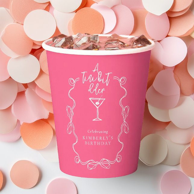 A Tiny Bit Older Pink Hand Drawn Birthday Party  Paper Cups (Creator Uploaded)