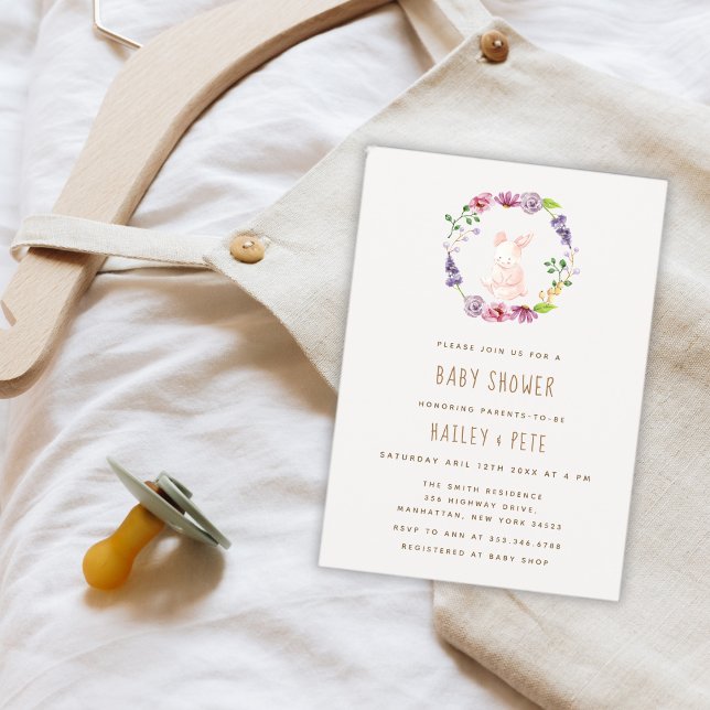 A Tiny Bunny Easter Mommy To Bee Baby Shower  Invitation (A Tiny Bunny Easter Mommy To Bee Baby Shower Invitation)