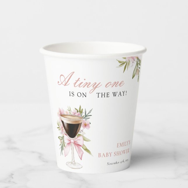 A Tiny One Espresso Martini Baby Shower Paper Cups (Front)