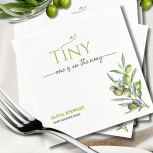 A Tiny One on the Way Olive Baby Shower Napkin