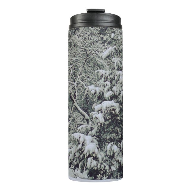 A Tiny Snowflake Poem, Winter Scene  Thermal Tumbler (Front)