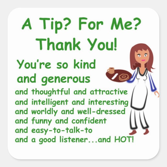 A tip for me - tip jar sticker (Front)