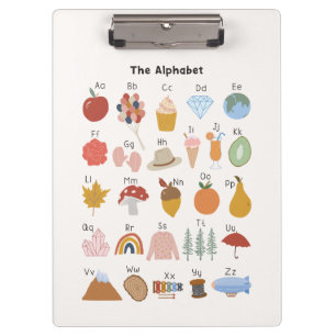 A to Z Alphabet with Pictures Clipboard