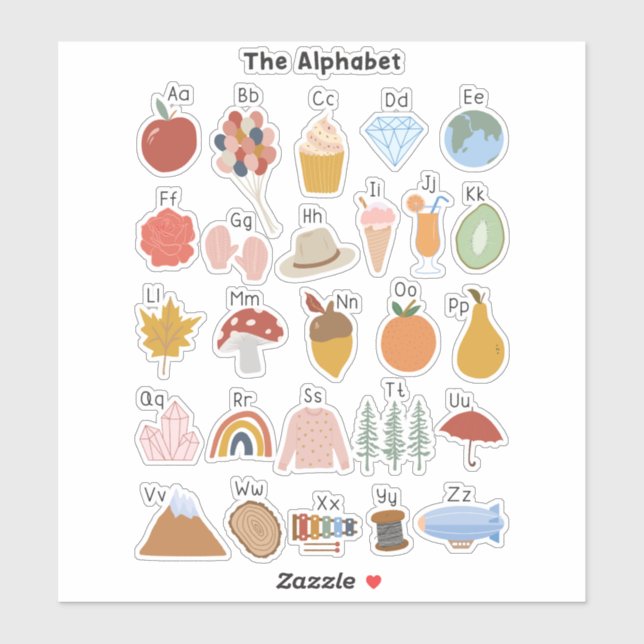 A to Z Alphabet with Pictures Kids (Sheet)