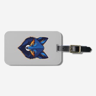 A TO Z design with Sleek Silver Fox Cartoon Logo Luggage Tag