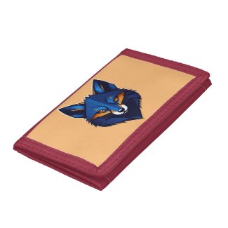 A TO Z design with Sleek Silver Fox Cartoon Logo Trifold Wallet