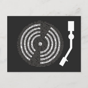 A to Z Turntable Dark Postcard