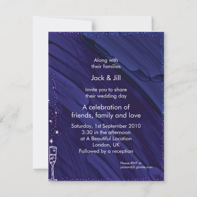 a Toast! (blue) 4.25x5.5 Invitation (Front)