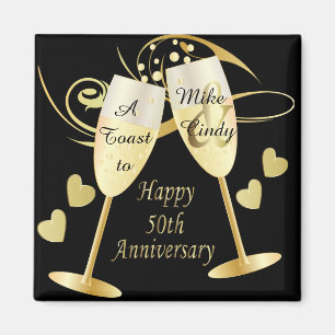 A Toast to a 50th Anniversary   DIY Text Magnet