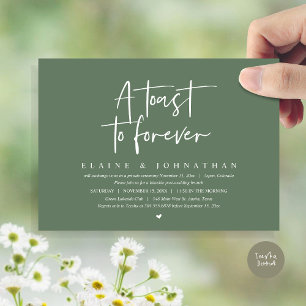 A Toast To Forever, Wedding Elopement Brunch Party Invitation