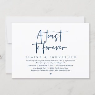A Toast To Forever, Wedding Elopement Brunch Party Invitation