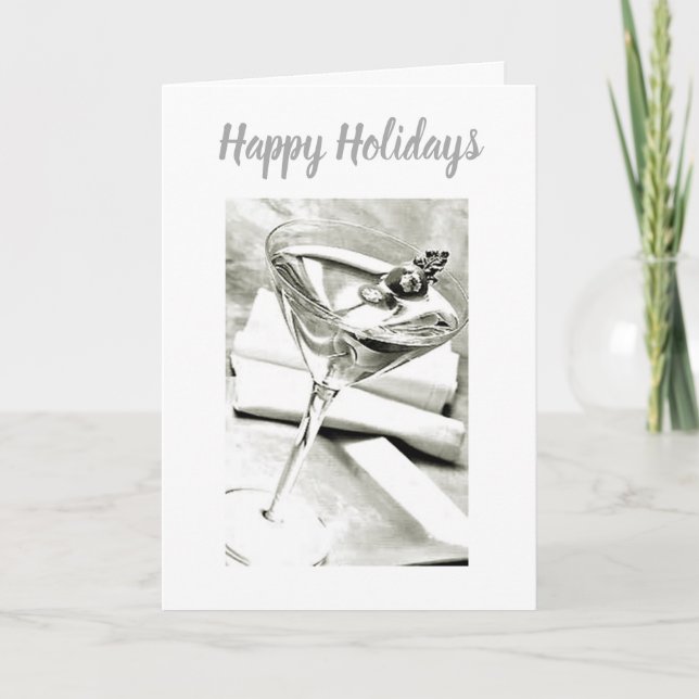 A TOAST TO ***HAPPY HOLIDAY*** AND NEW YEAR TOO HOLIDAY CARD (Front)