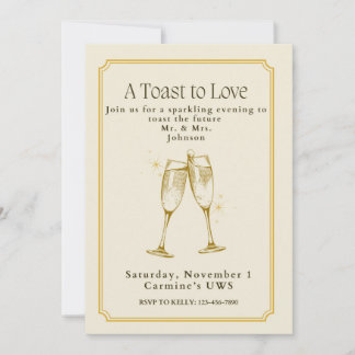 A Toast to Love Engagement Party Invitation
