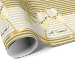 A Toast to the Bride and Groom Wedding | DIY Text Wrapping Paper<br><div class="desc">Elegant Gold Wedding Gift Wrap with gold hearts and champagne glasses. Will also works great for an anniversary, birthday, engagement, special occasion, any event, etc... just by changing the wording. ⭐This Product is 100% Customizable. Graphics and / or text can be added, deleted, moved, resized, changed around, rotated, etc... 99%...</div>