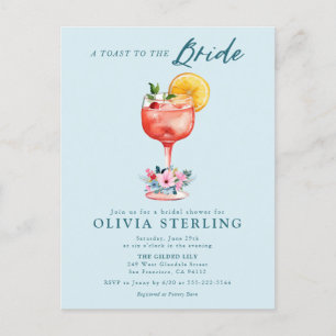 A Toast To The Bride Bridal Shower Invitation Postcard