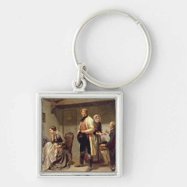 A toast to the engaged couple keychain (Front)