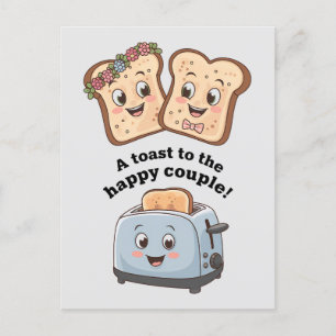 A Toast To The Happy Couple Funny Wedding Postcard