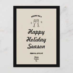 A Toast to the Holiday Champagne Glasses Postcard