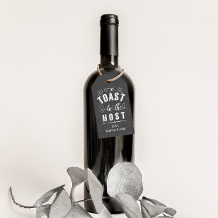 A Toast to the Host   Vintage Chalkboard Wine Gift Tags