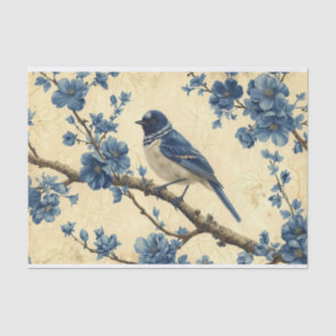 A Toile de Jouy Bluebird Tissue Paper