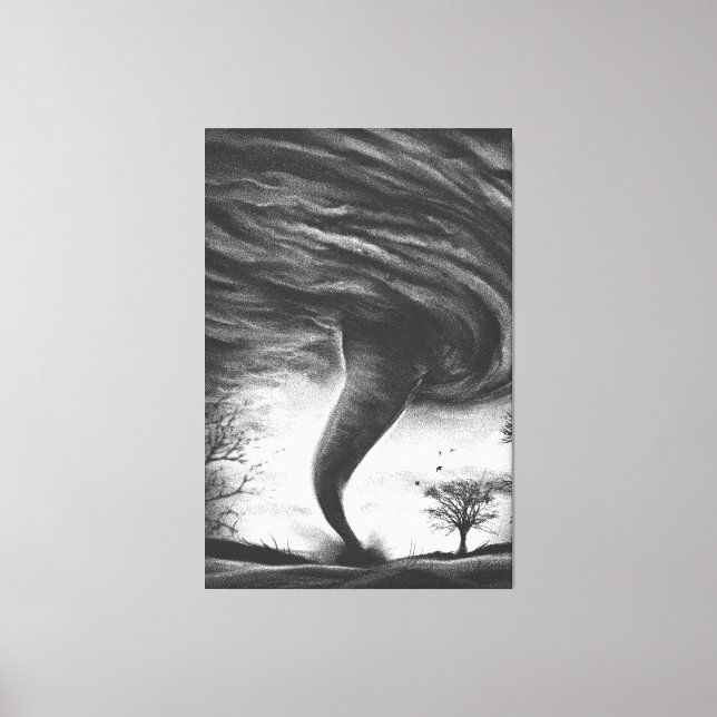 a tornado on a road in realistic style canvas print (Front)