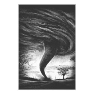 a tornado on a road in realistic style photo print