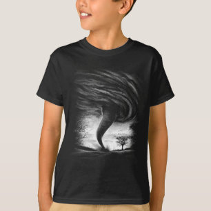a tornado on a road in srealistic style T-Shirt