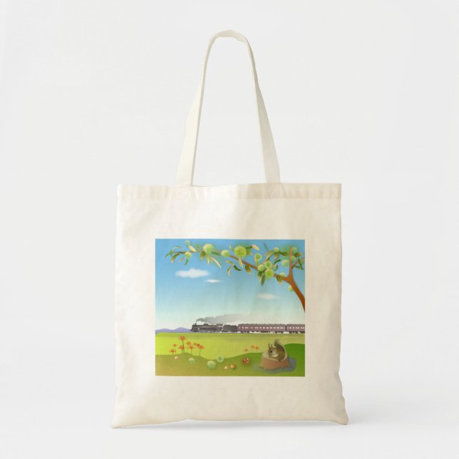a tote bag with illustrations of autumn scenery (Front)