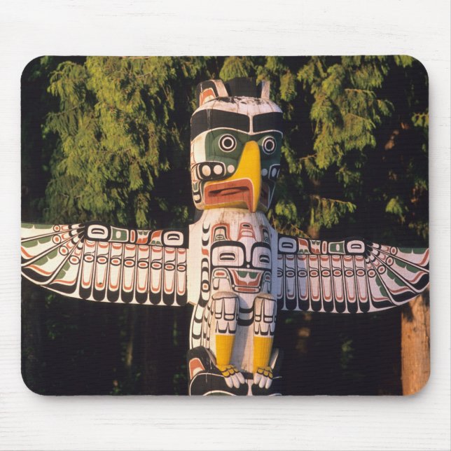 A totem pole In Vancouver, Canada. Mouse Pad (Front)