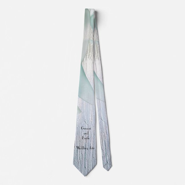 “A Touch of Aqua” Groom’s Wedding Tie (Front)