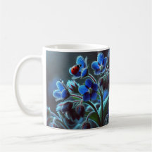 "A Touch of Blue: Elegant Floral Mug"