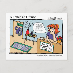 "A Touch of Humour" Reiki Energy Work Massage Comi Postcard