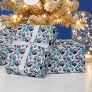 A Touch of Opulence: A Fusion of Purple and Teal Wrapping Paper