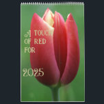 a touch of red for 2025 calendar<br><div class="desc">A touch of red for 2025. A beautiful calendar with red flowers and leaves.</div>