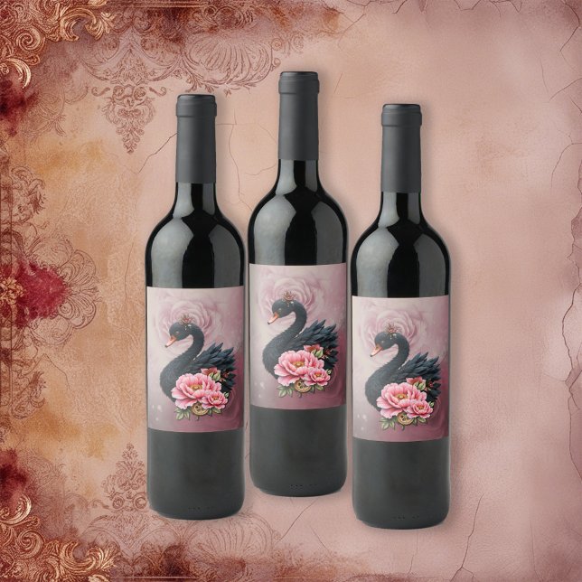 A touch of rose and swan's glow. wine label (Creator Uploaded)