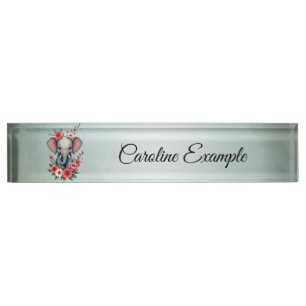 A touch of summer: The baby elephant Nameplate