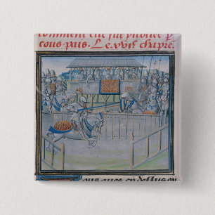 A Tournament in London: Jousting 2 Inch Square Button