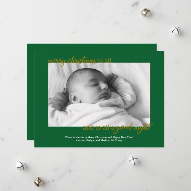 À tous une bonne carte de Noël de nuit (Devant/Arrière en situation)