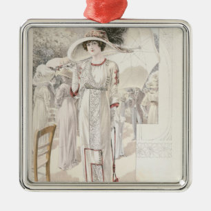 A town dress, from 'Les Grandes Modes de Paris' Metal Ornament