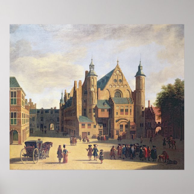 A Town Square in Haarlem Poster (Front)