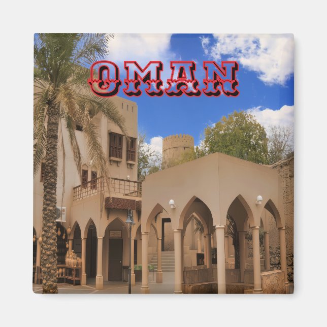 A traditional Omani architectural scene Magnet (Front)