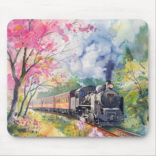 A Train in Springtime Mouse Pad