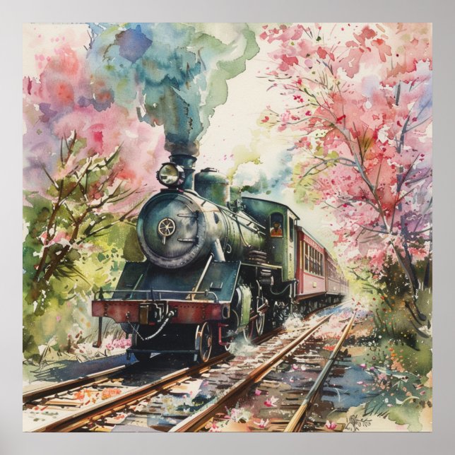 A Train in Springtime Poster (Front)