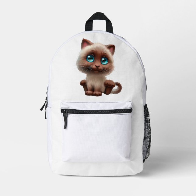 a travel backpack with a cute cat (Front)