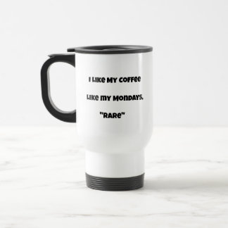 A travelling mug expressing it feelings